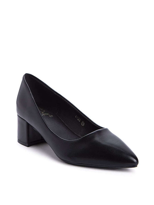 Keep Fred Synthetic Leather Pointed Toe Black Medium Heels