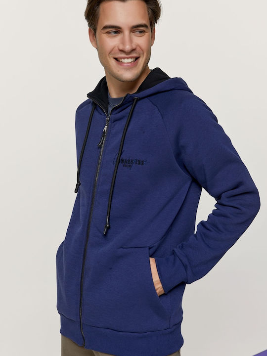 Edward Jeans Herren Sweatshirt mit Kapuze Blau