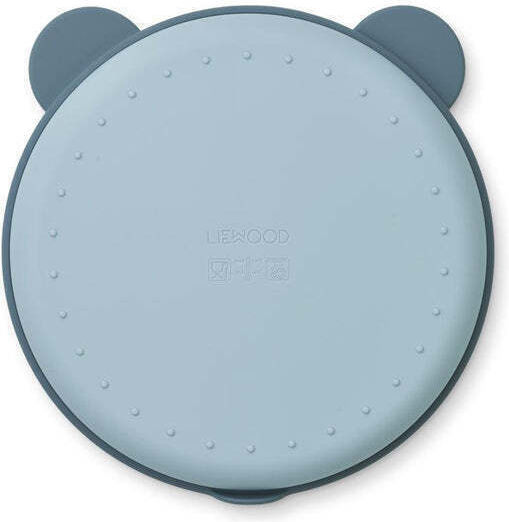 Liewood Baby Food Plate Mr Bear made of Silicone Blue