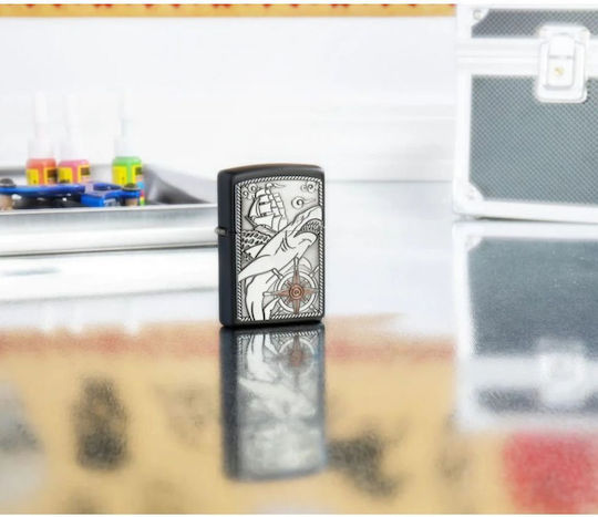 Zippo Αντιανεμικός Αναπτήρας Φλόγας Ship Shark Emblem