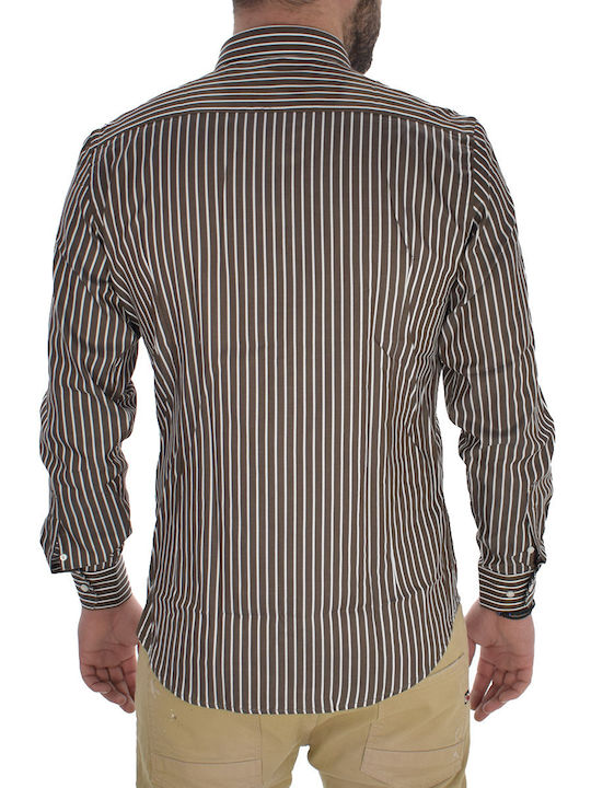 Premium Men's Shirt Long Sleeve Brown