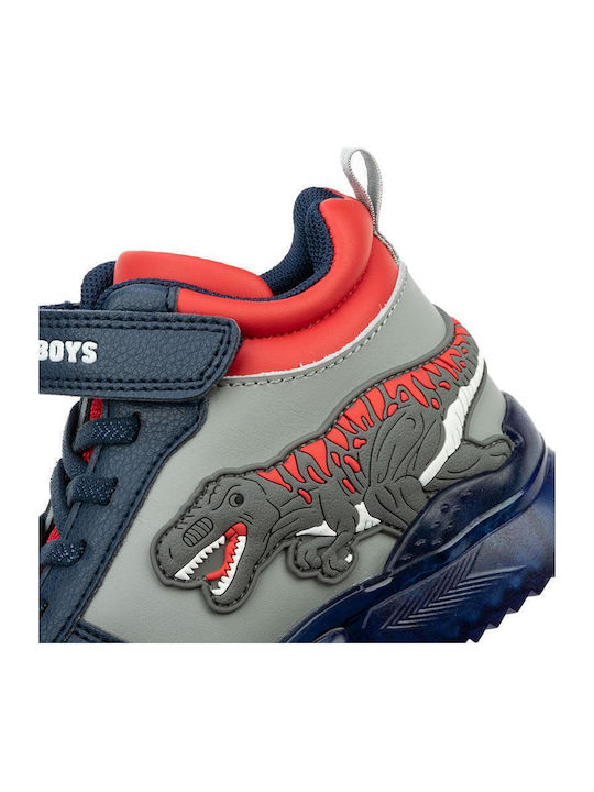 Kids Sneakers High with Scratch & Lights Gray