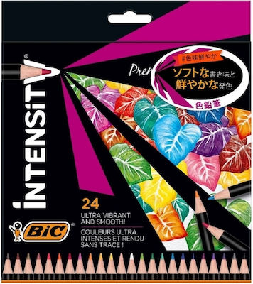 Bic Intensity Premium Colouring Felt Pens Markere de desen 0.73mm cu corp negru și mâner confortabil din cauciuc Set 12 Culori