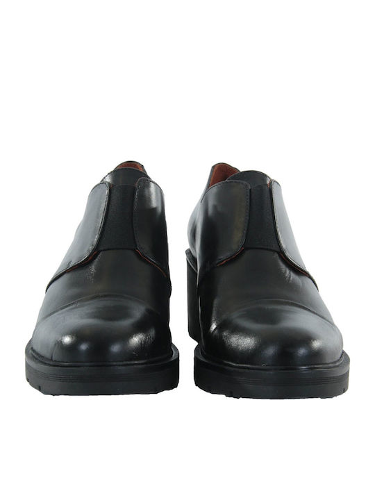 Marroqui Sanchez Pantofi Oxford pentru femei cu toc mediu Black