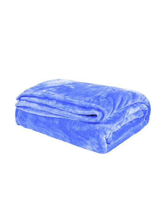 Joli Velvet Blanket Super King 220x240cm Light Blue 001.069 CIEL