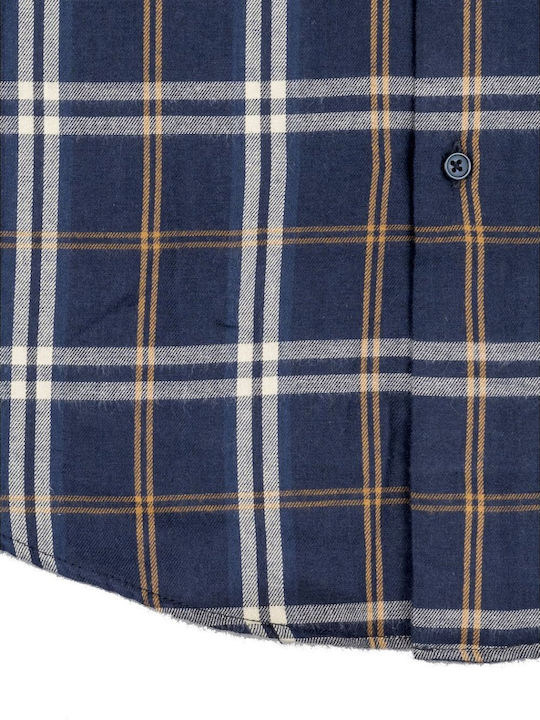 Langärmlig Flanell Hemd Geprüft Blue