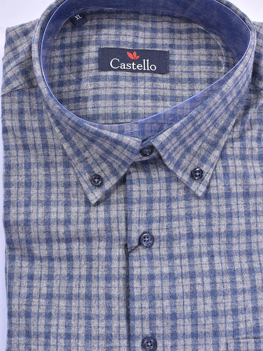 Castello Men's Shirt Long Sleeve Grey