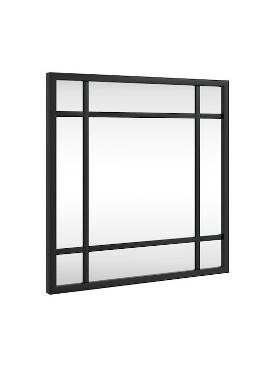 vidaXL Wall Mirror with Black Metallic Frame 1pcs