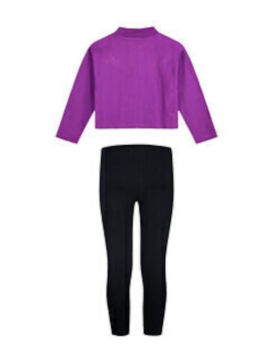 Kids' Set with Leggings Winter 2pcs Black Sweatshirt