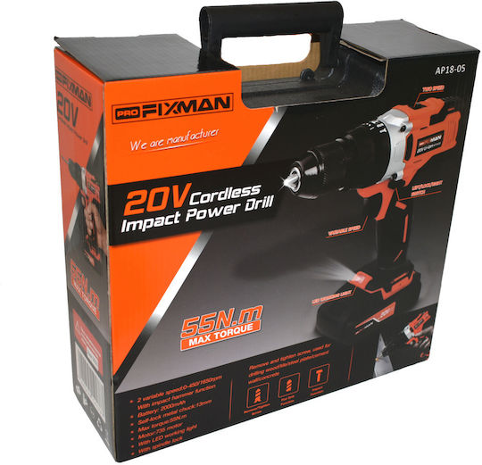 Fixman FIX-AP18-05 Schlagbohrmaschine Akkuschrauber Batterien 20V
