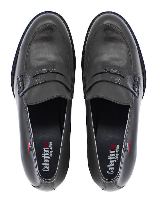 Leather Women's Moccasins in Black Color
