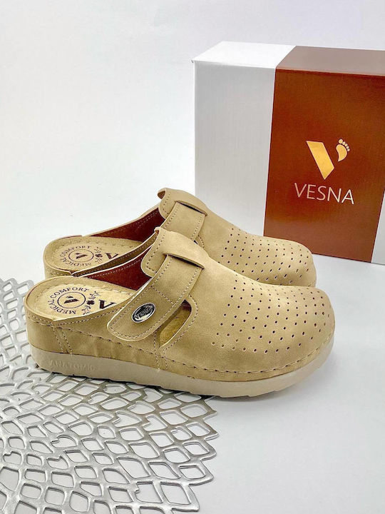 Vesna Anatomic Clogs Beige