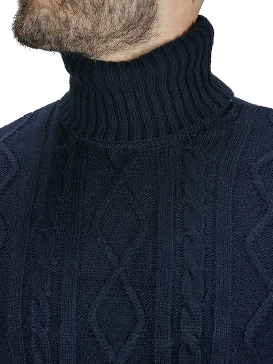 Machete Men's Long Sleeve Sweater Turtleneck Dark Blue