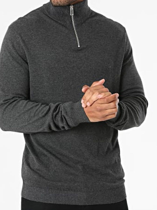 Πουλόβερ Μακρυμάνικο Dark Grey Melange