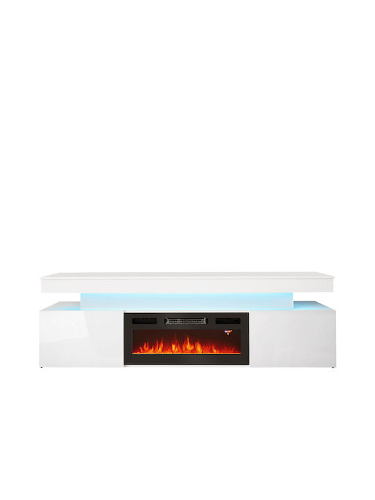 Έπιπλο Τηλεόρασης Glossa 2d Λευκό Μ190xΠ41xΥ59cm