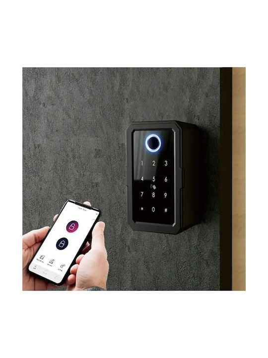 Artion Systems Smart Wall-mounted Combination Key Holder Metallic with Fingerprint and Keyboard 150 Hooks 8x5x20cm