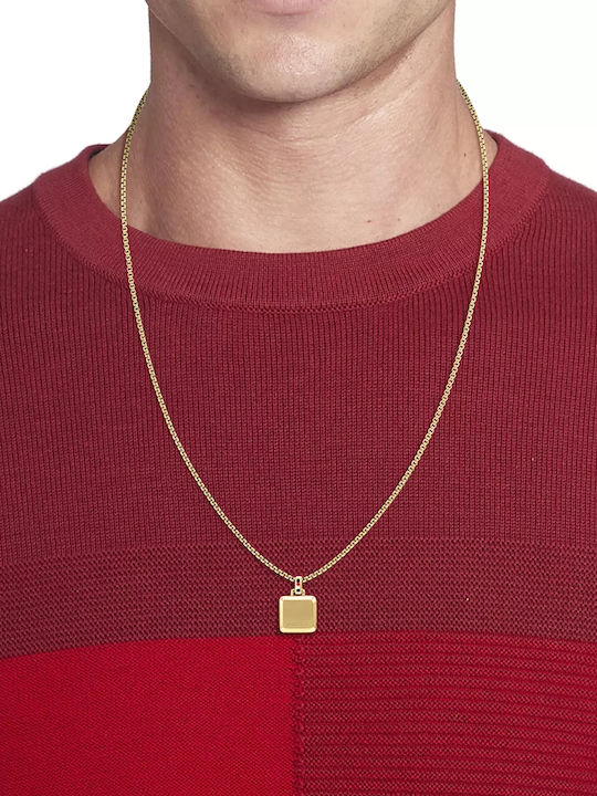 Tommy Hilfiger Κολιέ Ταυτότητα από Επιχρυσωμένο Ατσάλι