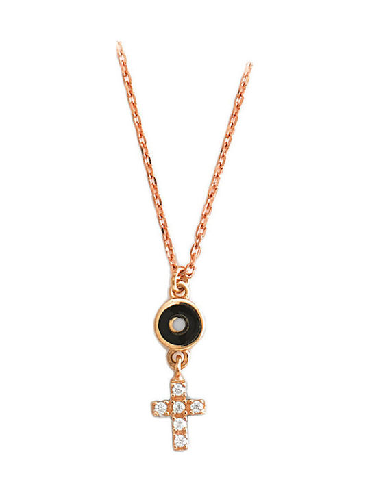 Colier Cu Design Tiara Din Aur Roz 14 Carate Negru