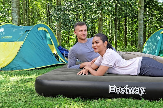 Bestway Double Inflatable Sleeping Mattress with Integrated Pump 203x152x25 cm