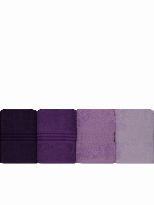 Mijolnir Σετ Πετσέτες Μπάνιου 4τμχ Rainbow 50x90εκ. Lilac Βάρους 500gr/m²