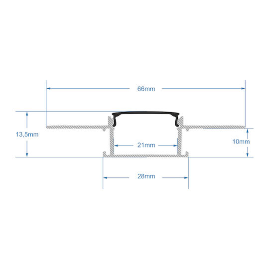 GloboStar Walled Aluminum Profile for LED Strip for Drywall 100cm