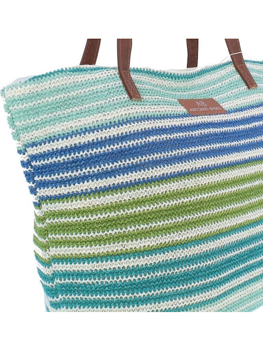 Bag to Bag Плетена Плажна Чанта Синя Bag to Bag Плетена Плажна Чанта Синя