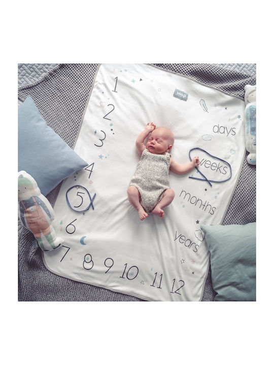 Snap the Moment Blanket Nursery Swaddling Blankets Cotton Turquoise Aqua Marina 80x110cm
