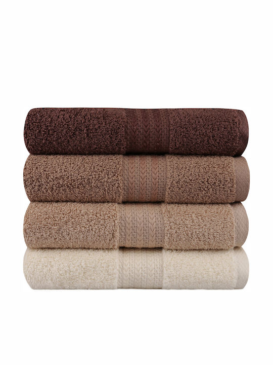 Mijolnir Bath Towels Set 4pcs Rainbow Brown Weight 500gr/m²