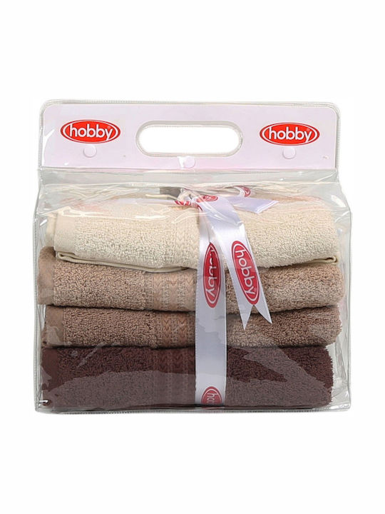 Mijolnir Bath Towels Set 4pcs Rainbow Brown Weight 500gr/m²