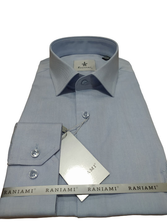 Langärmlig Baumwolle Hemd Light Blue