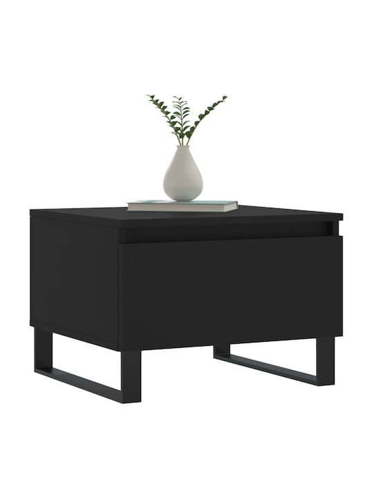 vidaXL Rechteckiger Beistelltisch Aus Holz mit Schubladen Schwarz 2 Stück M50xT46xH35cm