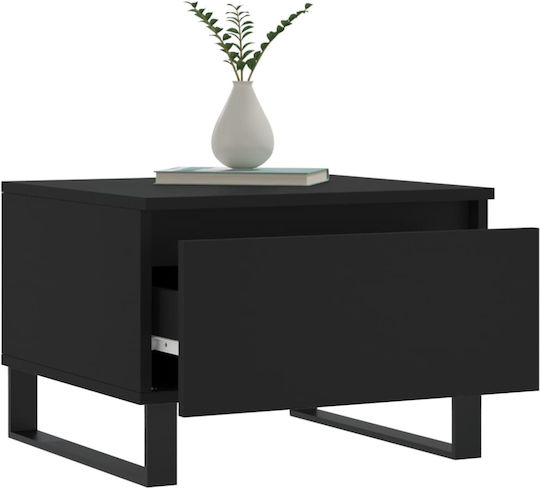 vidaXL Rechteckiger Beistelltisch Aus Holz mit Schubladen Schwarz 2 Stück M50xT46xH35cm