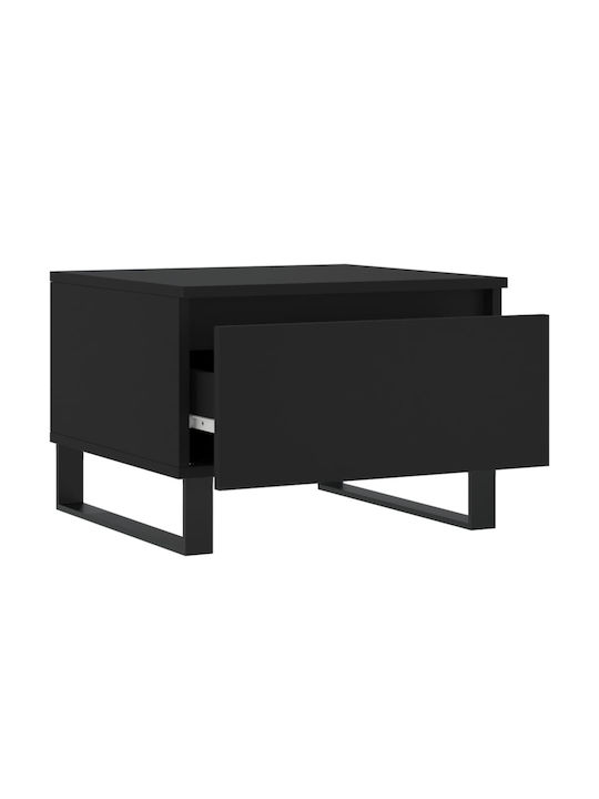 vidaXL Rechteckiger Beistelltisch Aus Holz mit Schubladen Schwarz 2 Stück M50xT46xH35cm