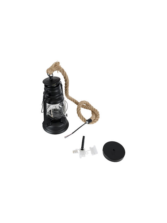 GloboStar Pendant Light Black with Rope for Socket E27