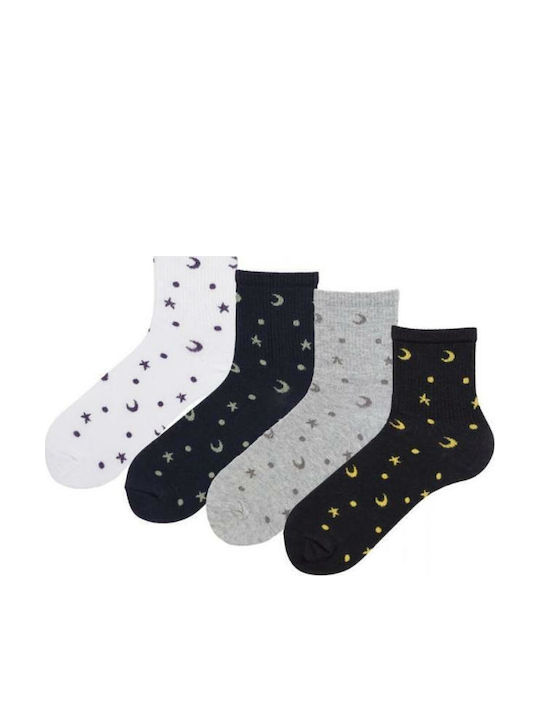 Modernty Stars Γυναικείες Κάλτσες Πολύχρωμες 4Pack