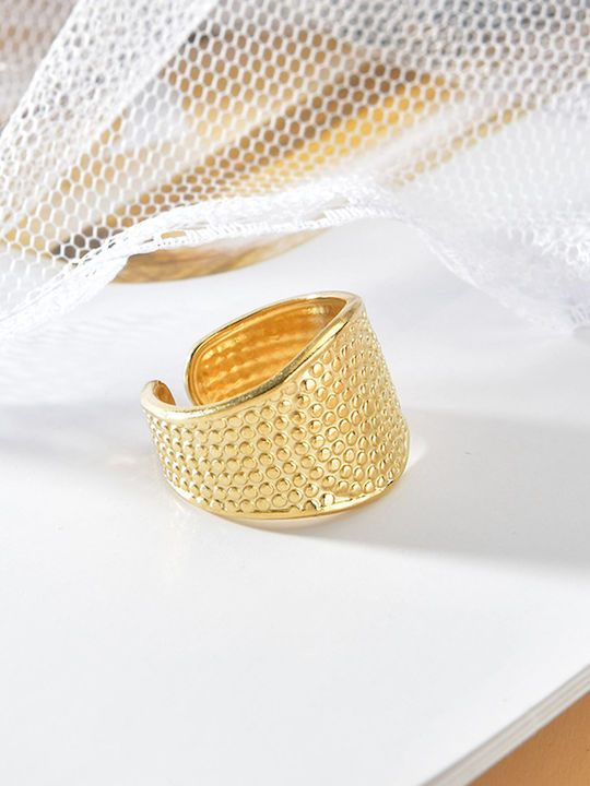 Pearl's Garden Damen Ring aus Stahl Vergoldet