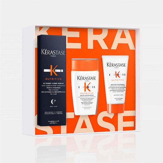 Kérastase Women's Travel Hair Care Set Nutritive - Limited Edition with Serum / Heat Protection / Shampoo 3pcs