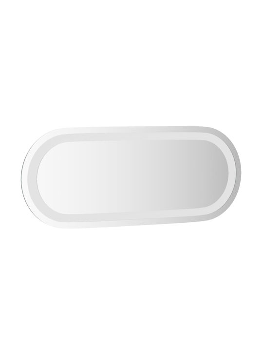 vidaXL Овално Огледало За Баня LED 50x20см Прозрачно