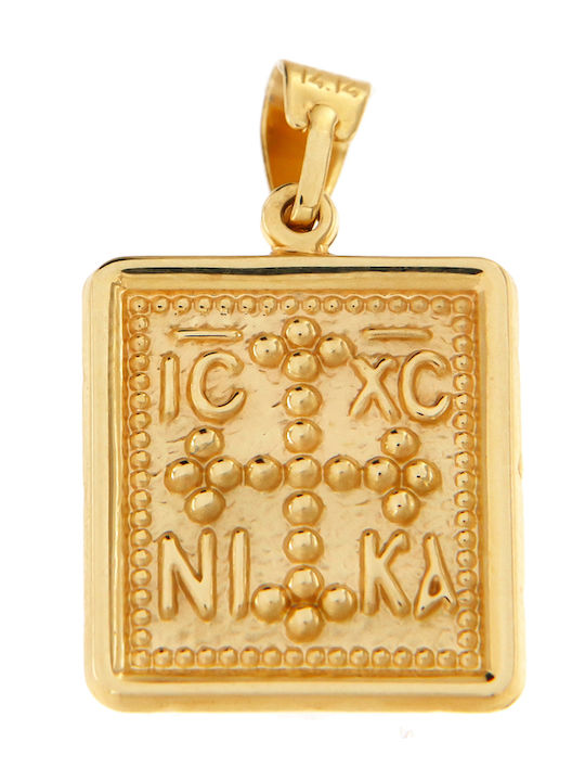 Daskalakis Anhänger Kinder Amulett Beidseitig mit Jesus Christus aus Gold 14K 52141