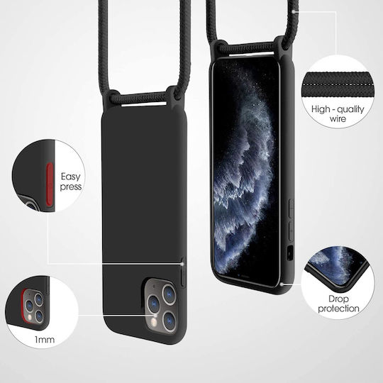 Liquid Back Cover Silicone with Strap Khaki (iPhone 15)