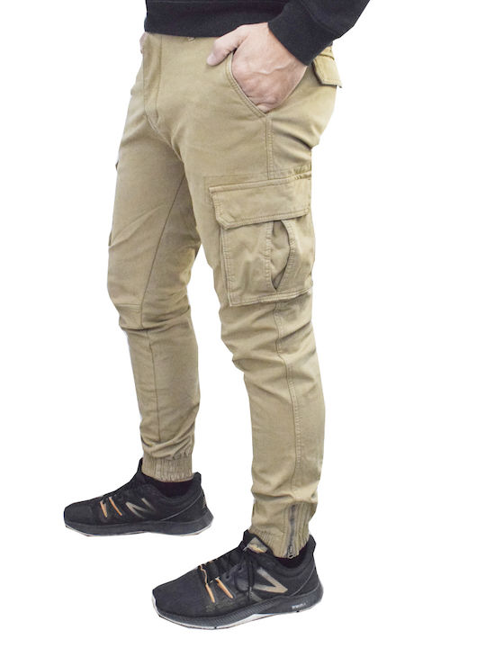 P&J Clothing Gz9 Herrenhose Cargo Elastisch Beige