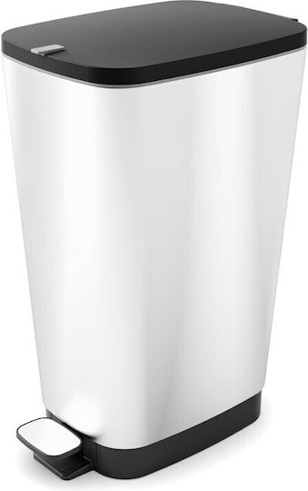 Kis Chic Plastic Waste Bin with Pedal Silver 35lt