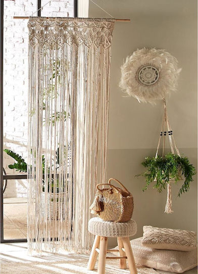 Fabric Door Curtain Beige 90x200cm AT00521