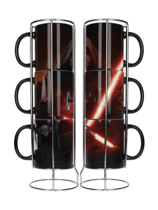 Sd Toys Star Wars - Kylo Lightsaber 3 Stackable Ceramic Mugs Set Tasse Keramik Schwarz SDTSDT89001 3Stück