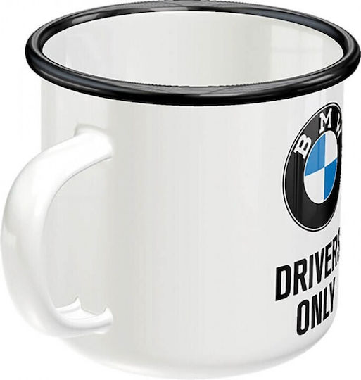 Nostalgic Art BMW - Drivers Only Κούπα Εμαγιέ Λευκή 360ml