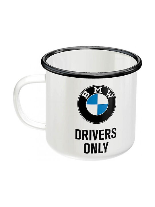 Nostalgic Art BMW - Drivers Only Κούπα Εμαγιέ Λευκή 360ml