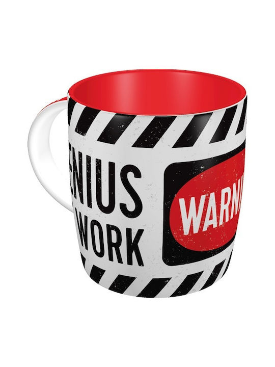 Nostalgic Art Achtung Genius at Work Tasse Keramik Schwarz 330ml 43030 1Stück