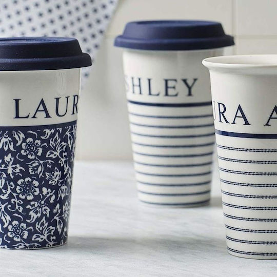 Laura Ashley Blueprint Mug from Porcelain with Lid White 370ml