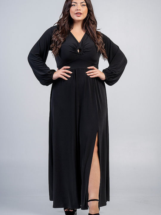 Lovesize Maxi Rochie cu Slit Negru