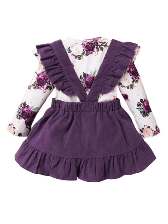 TakTakBaby Set Rochie pentru Copii cu Accesorii Mânecă lungă Alb